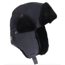 Calikids - Chapeau aviateur en nylon avec fausse fourrure - noir